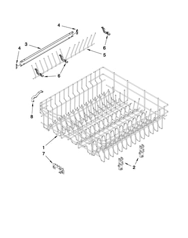 Upper rack and track parts