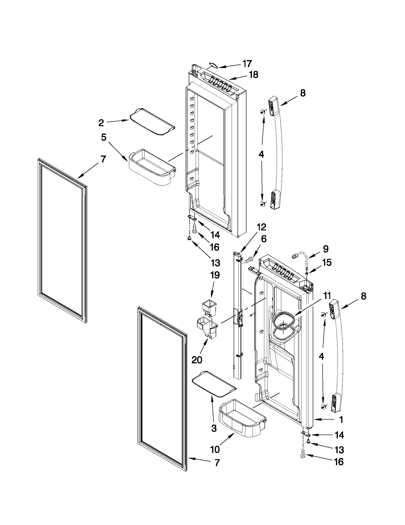 Refrigerator door parts