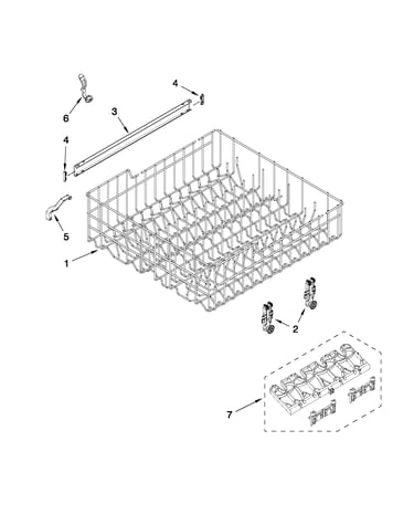 Upper rack and track parts