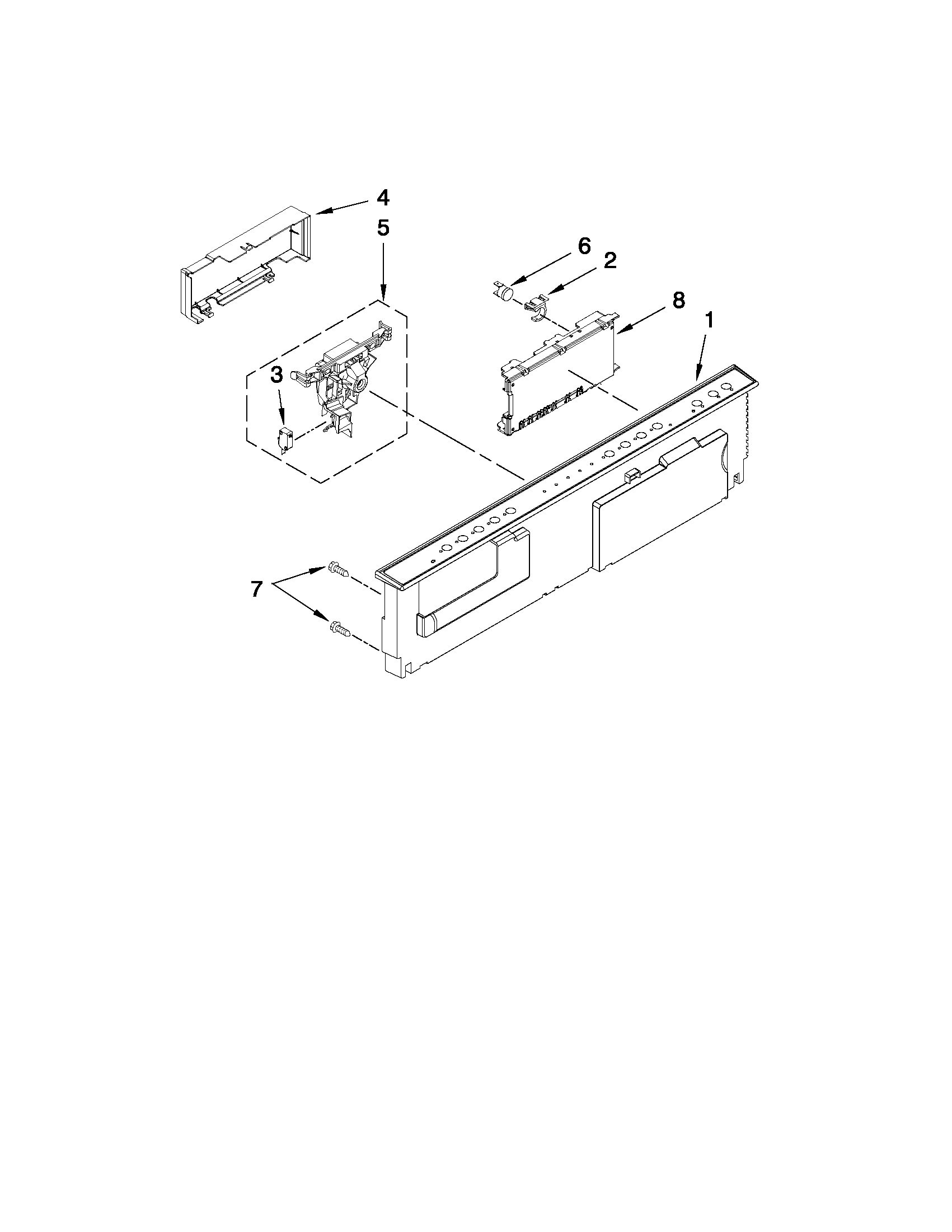 Control panel and latch parts