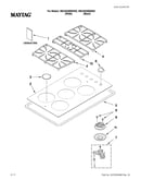 Cooktop, burner and grate parts