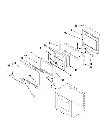 Oven door parts