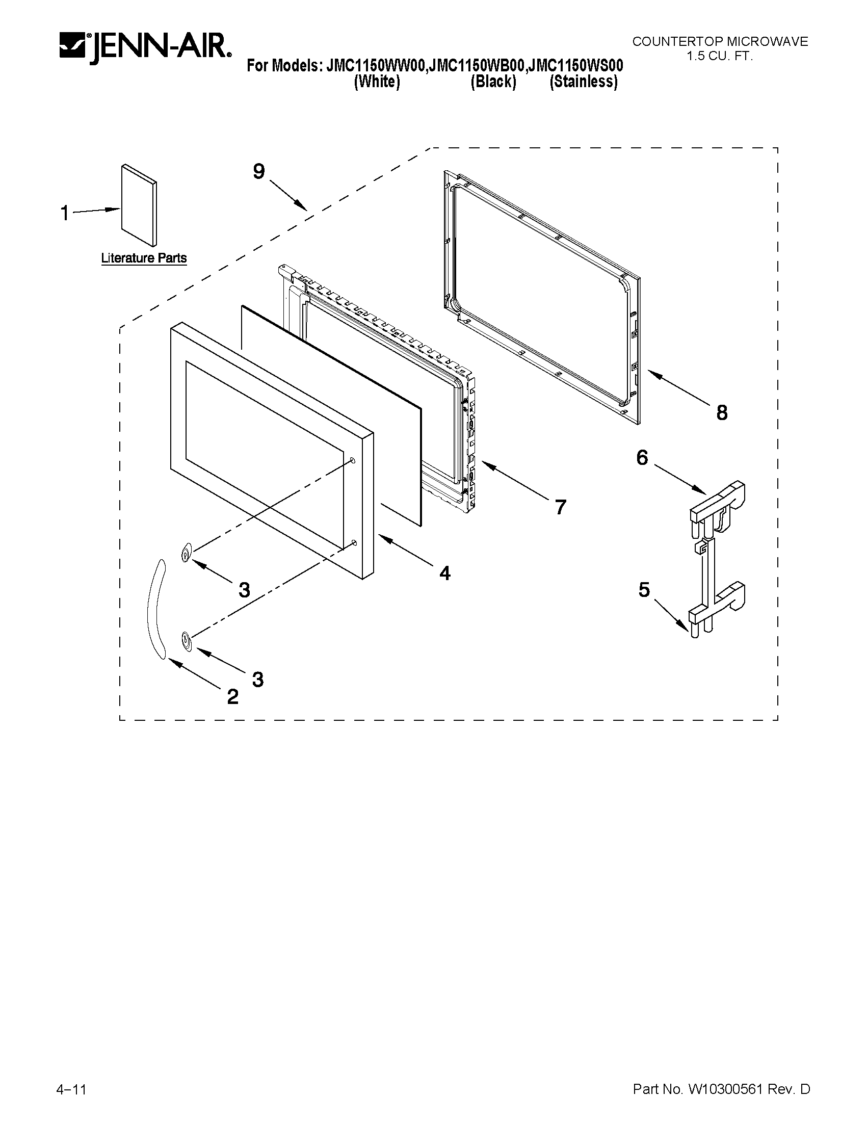 Microwave door parts