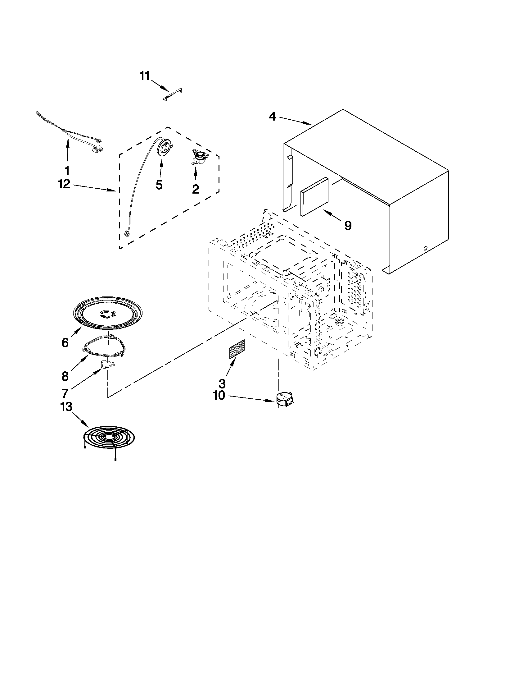 Microwave oven cavity parts