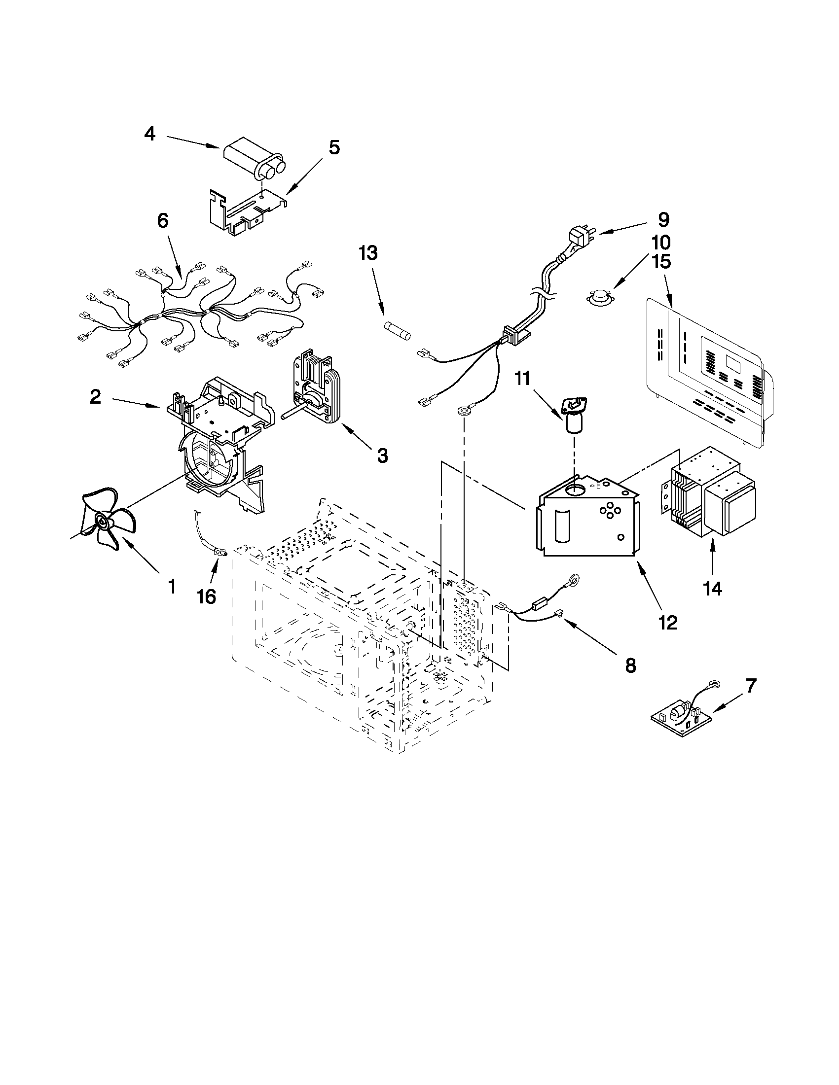 Microwave interior parts