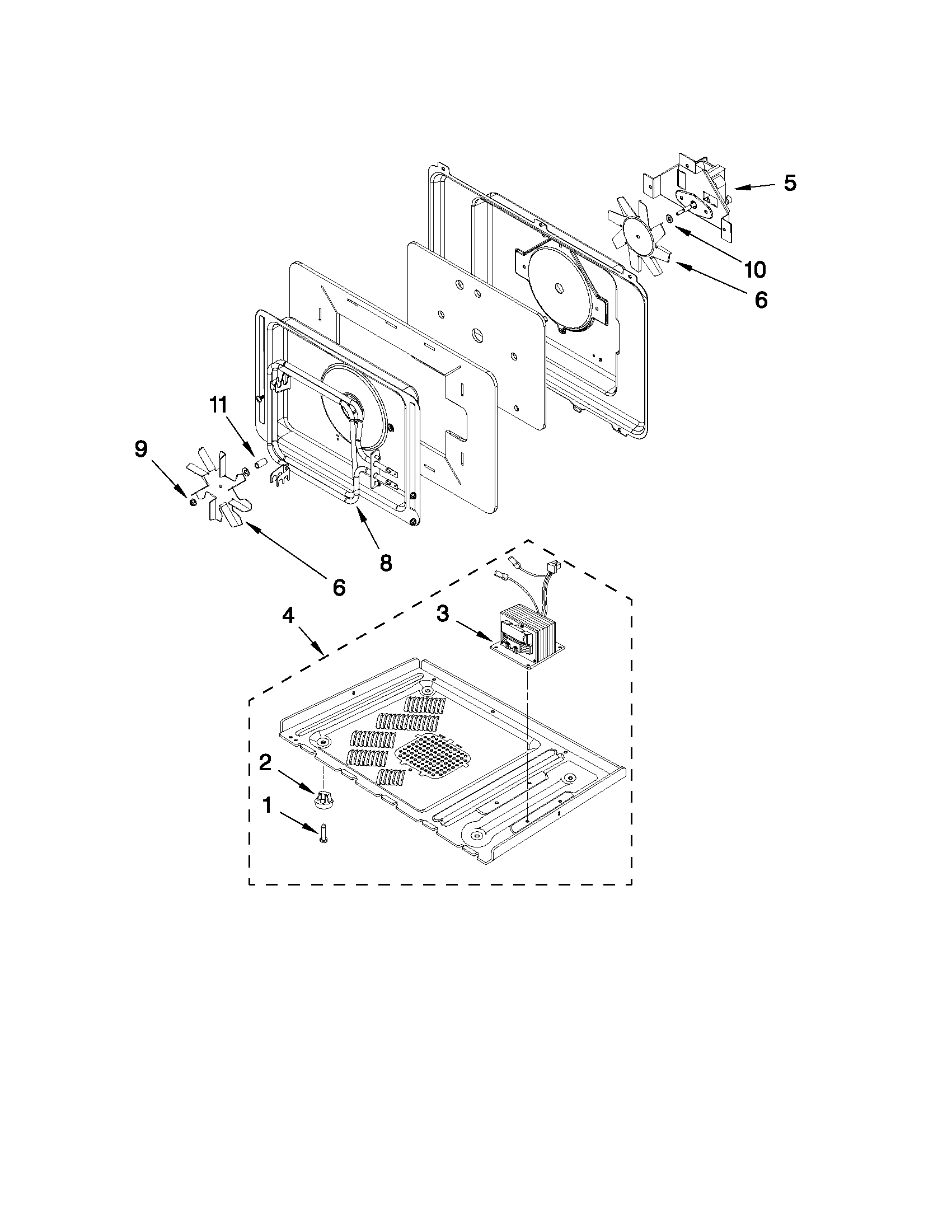 Base plate and convection parts