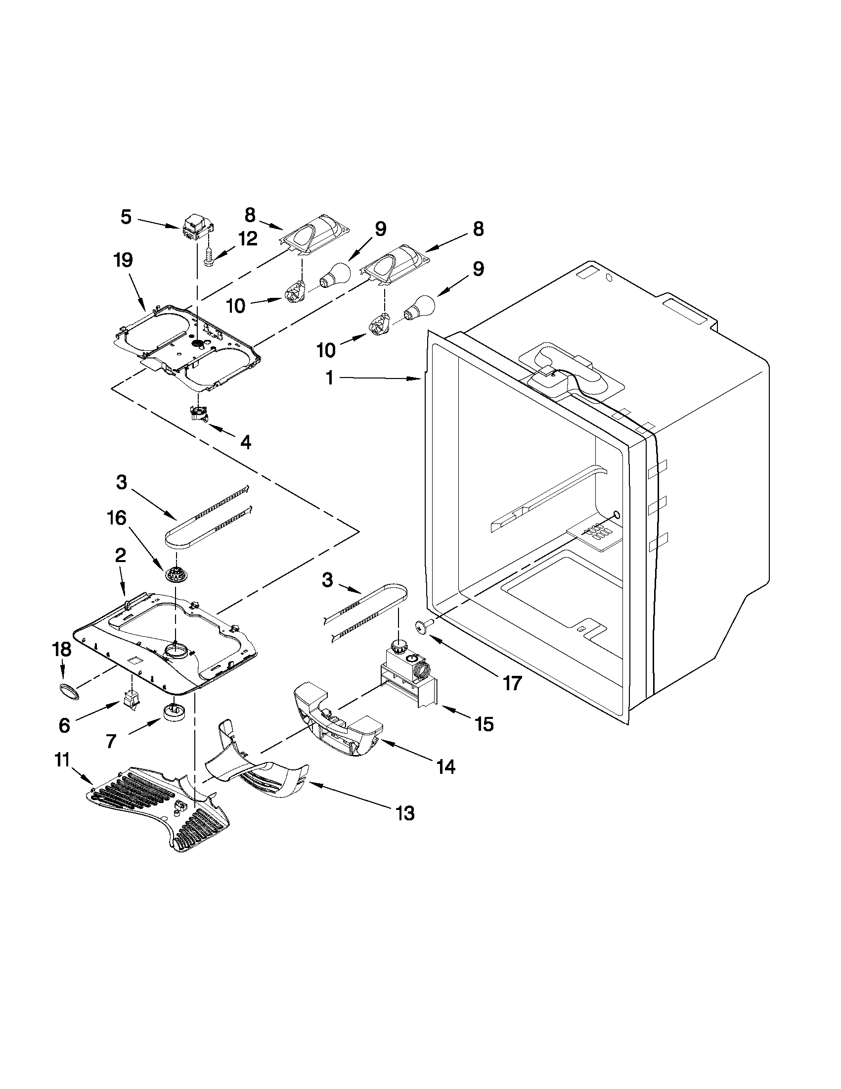 REFRIGERATOR LINER PARTS