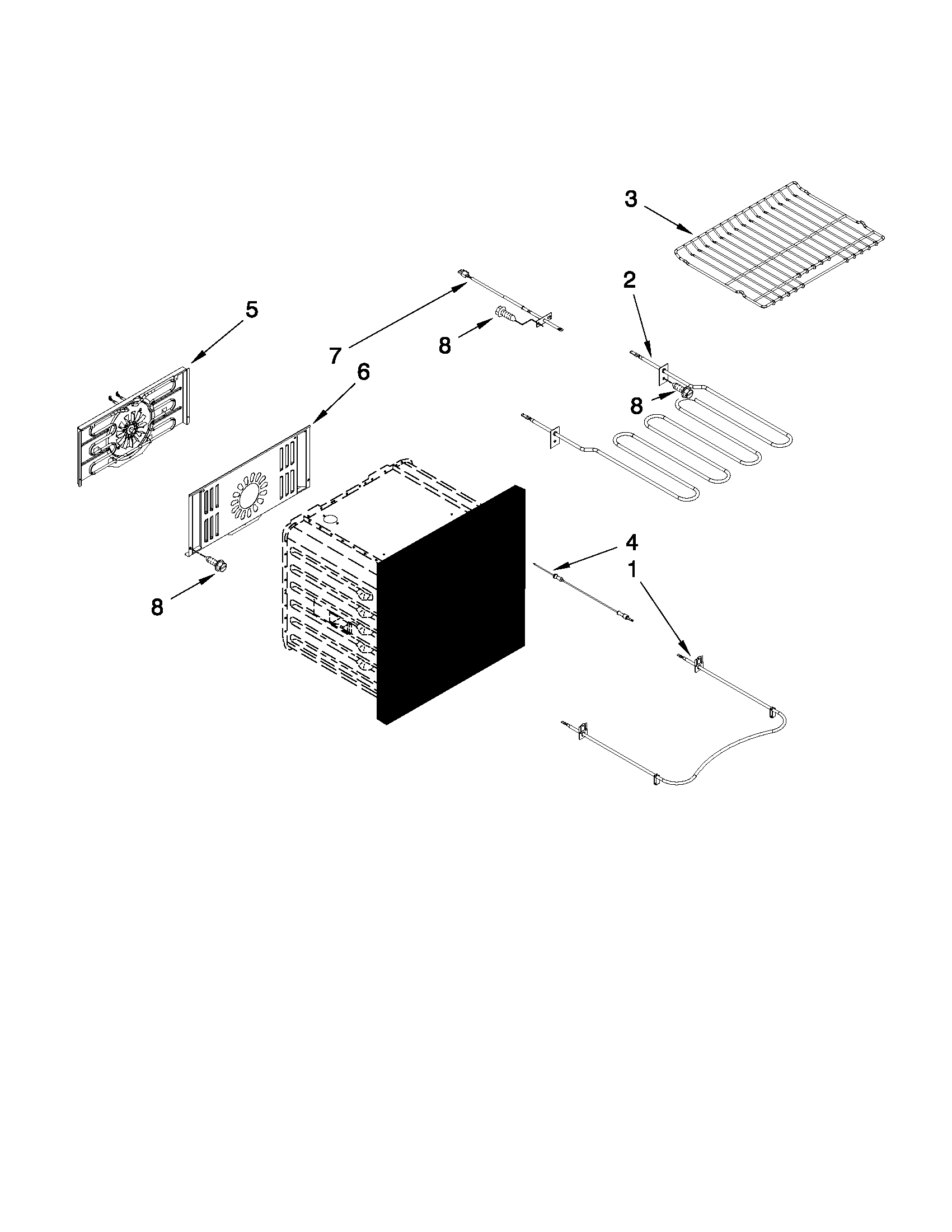 Internal oven parts
