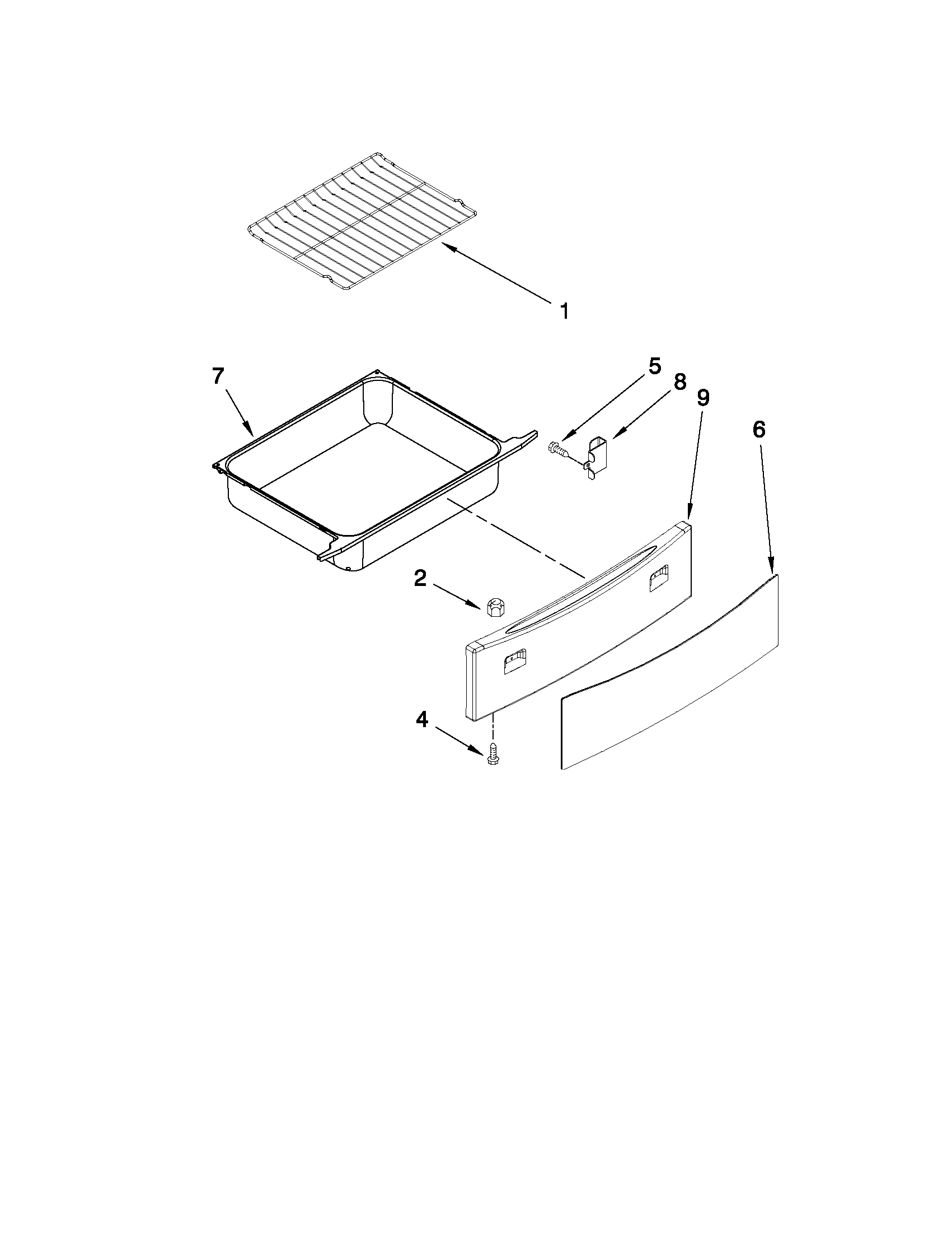 Drawer and rack parts