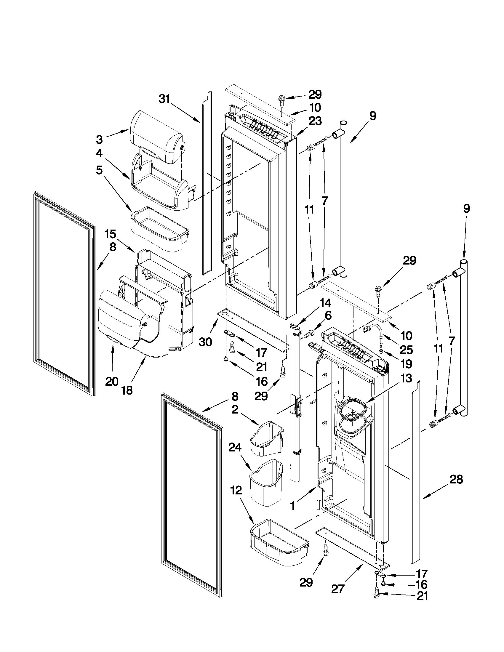 Refrigerator door parts