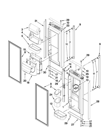 Refrigerator door parts