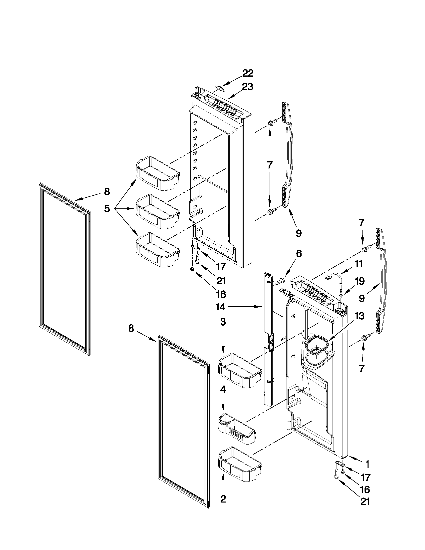 Refrigerator door parts