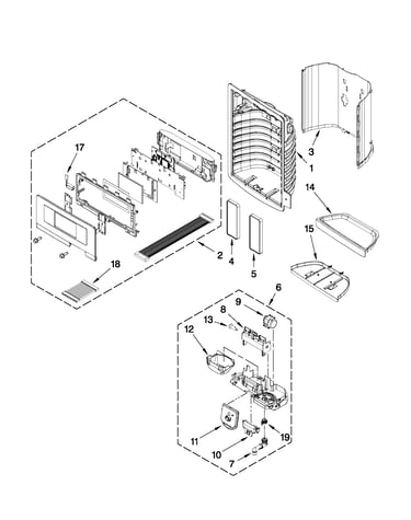 Dispenser front parts