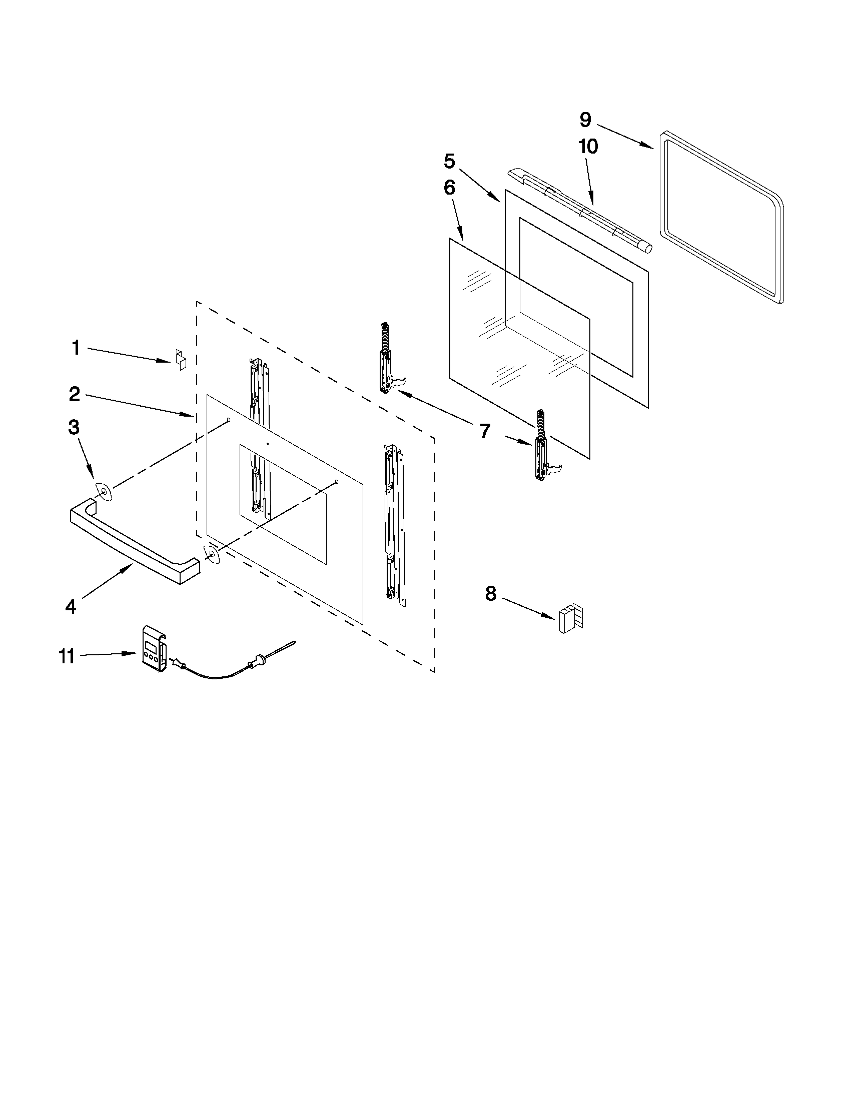 Oven door parts