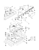 Burner box, gas valves, and switches