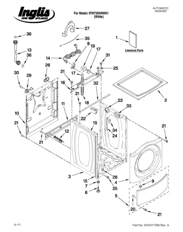 Top and cabinet parts