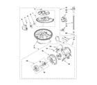 KitchenAid KUDS30FXWH2 pump, washarm and motor parts diagram