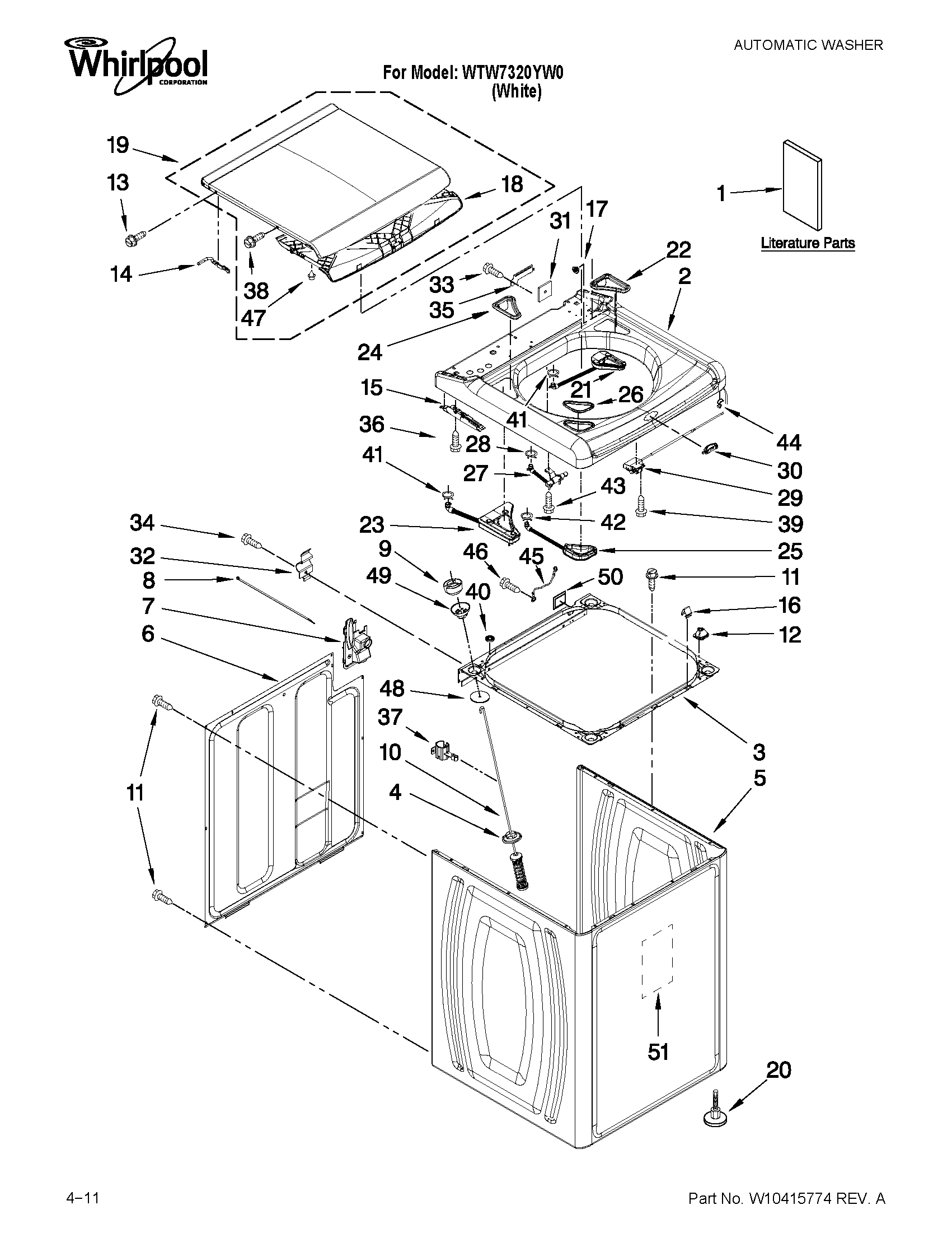 TOP AND CABINET PARTS