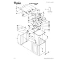Whirlpool WTW7320YW0 top and cabinet parts diagram