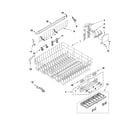 Whirlpool GU2800XTVQ3 upper rack and track parts diagram