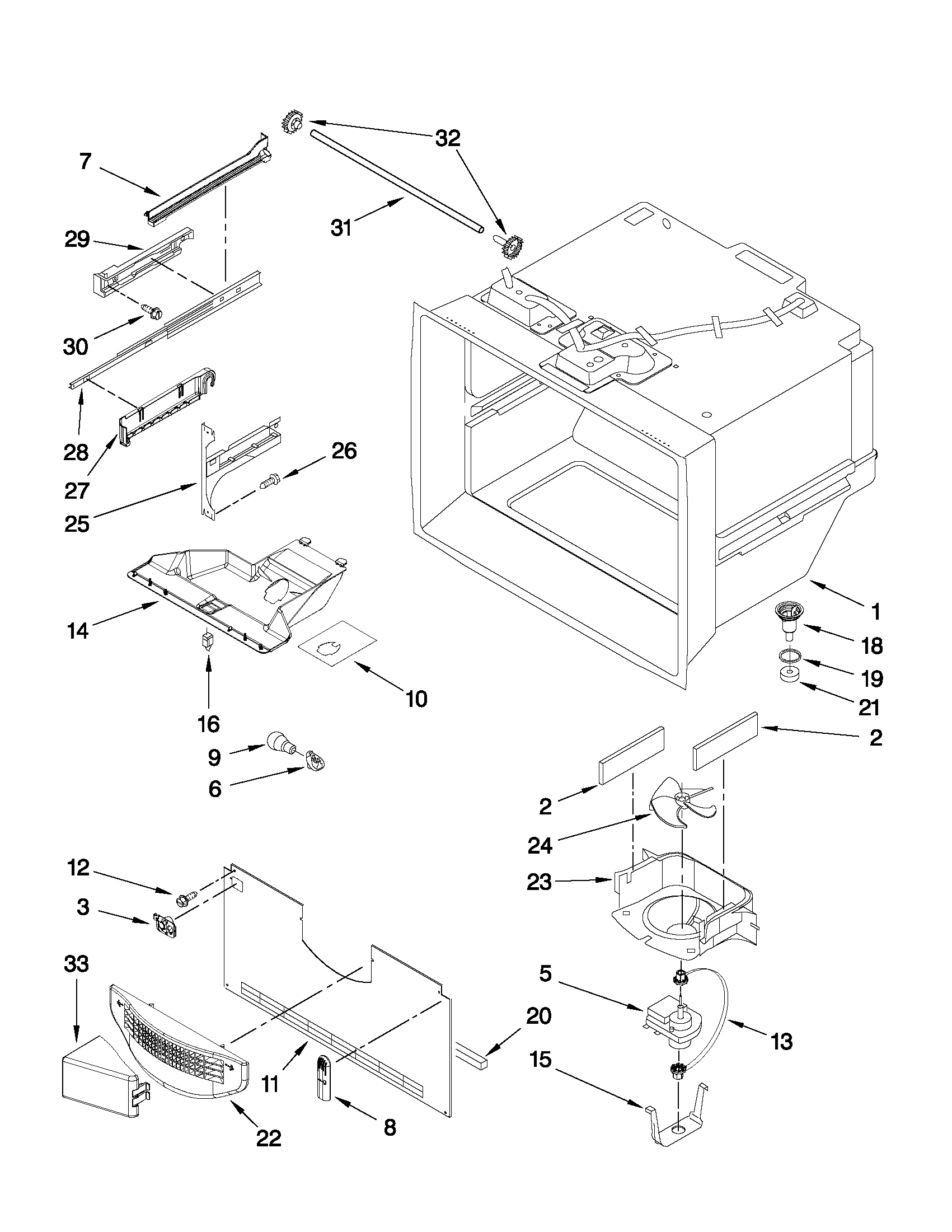Freezer liner parts