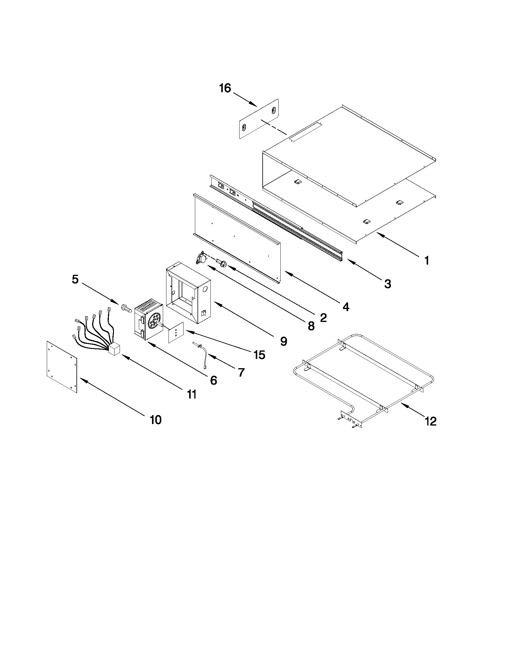 Internal warming drawer parts