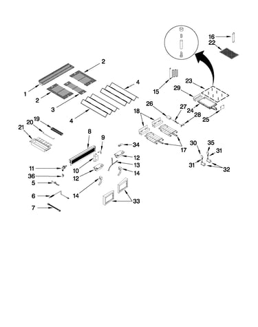 Burners, grates, and lights parts