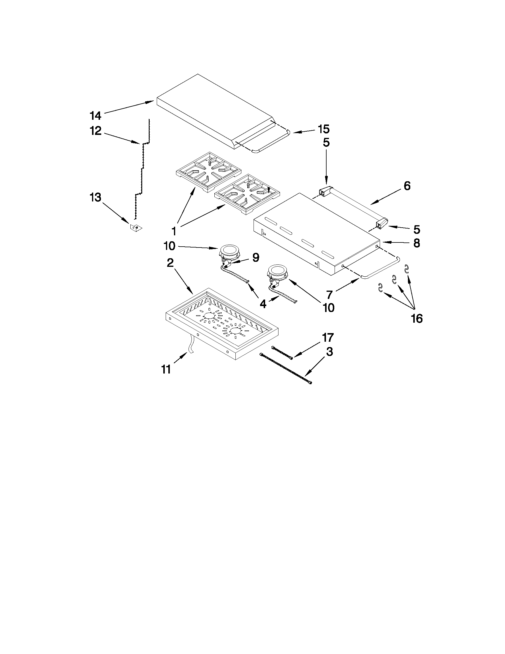 Side burner parts