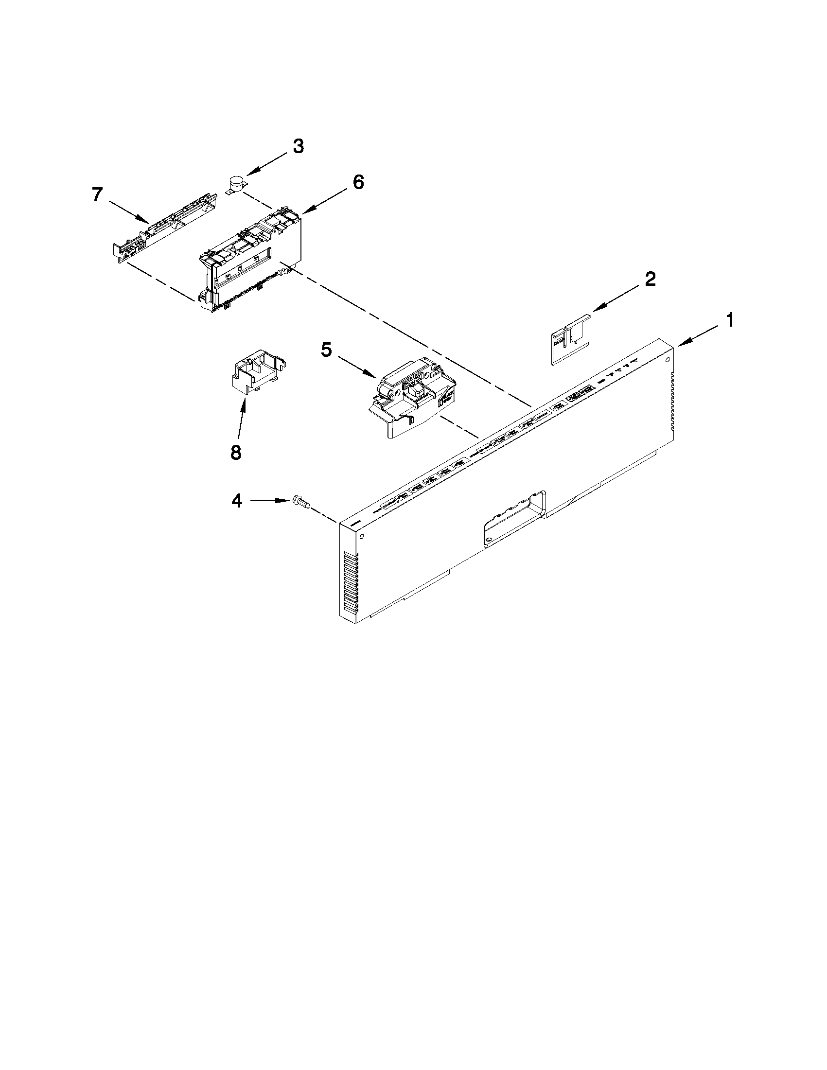 Control panel and latch parts