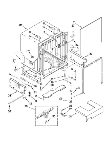 Tub and frame parts