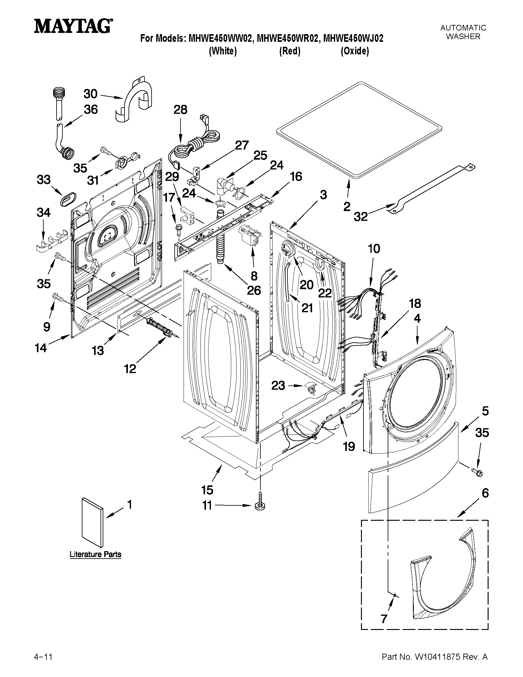 Top and cabinet parts