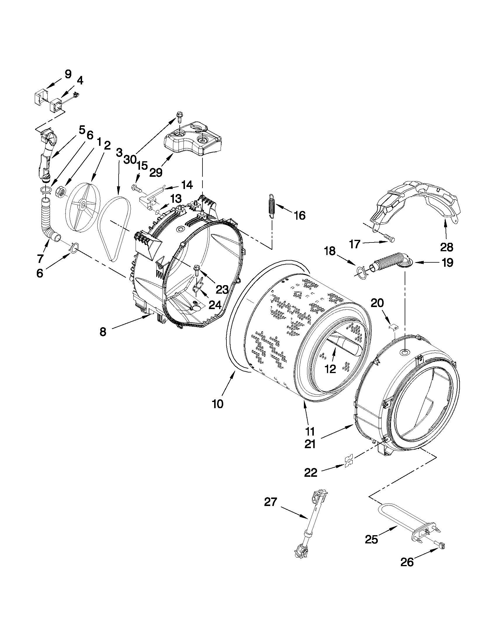 Tub and basket parts