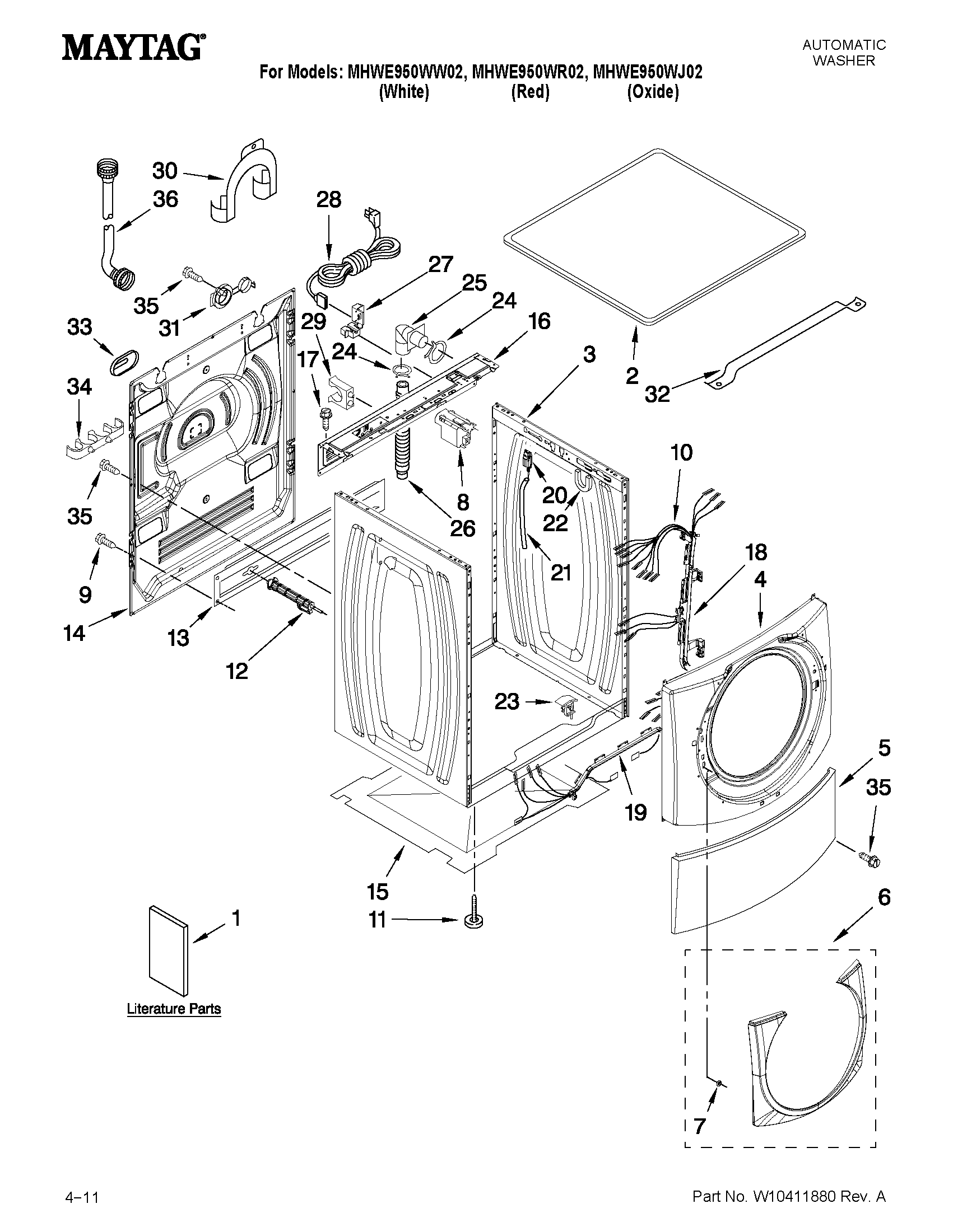 Top and cabinet parts