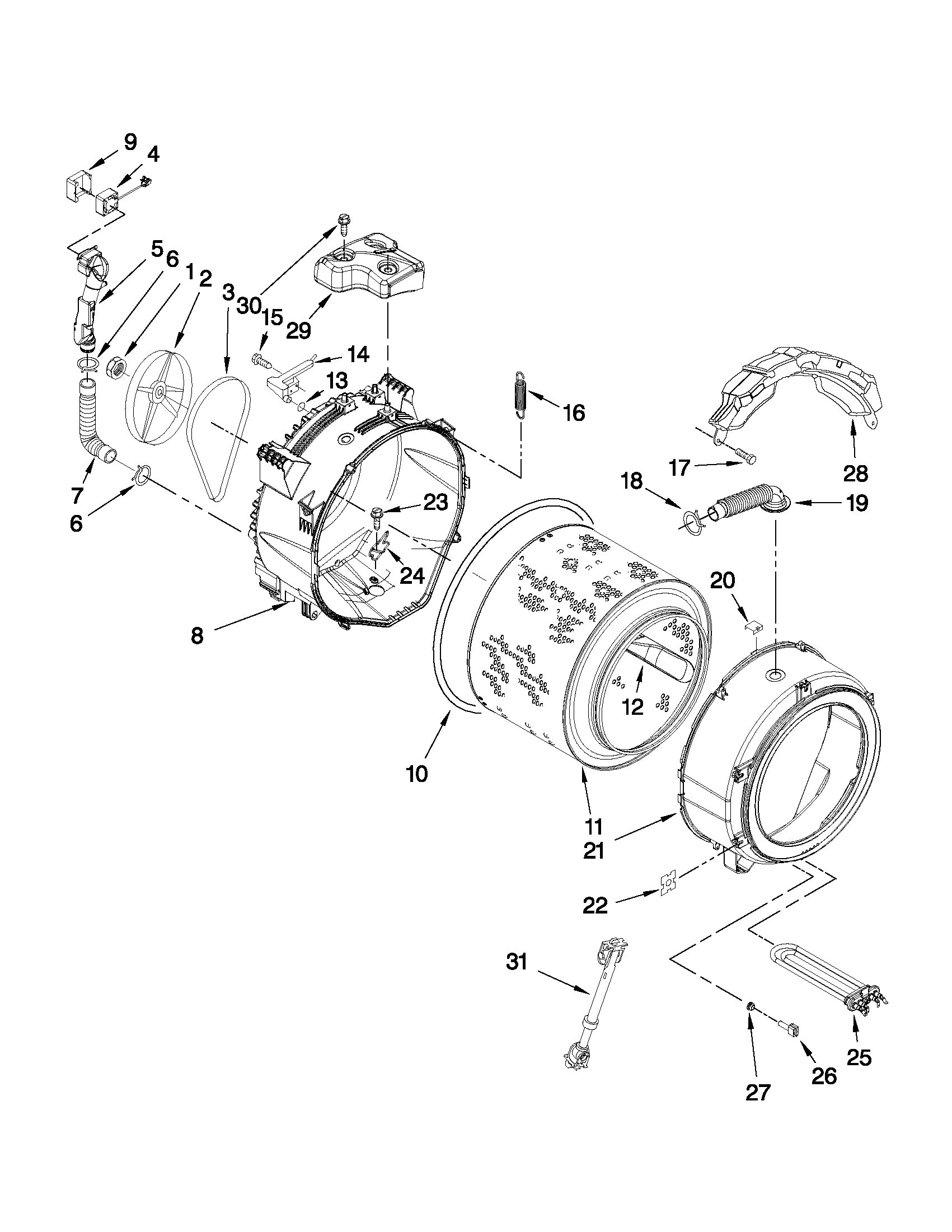 Tub and basket parts