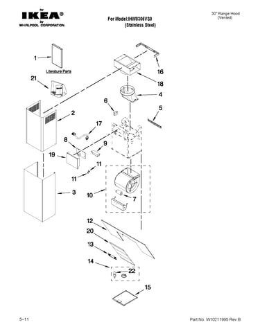 Range hood parts