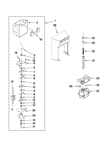Motor and ice container parts