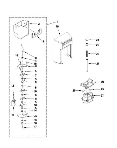 Motor and ice container parts