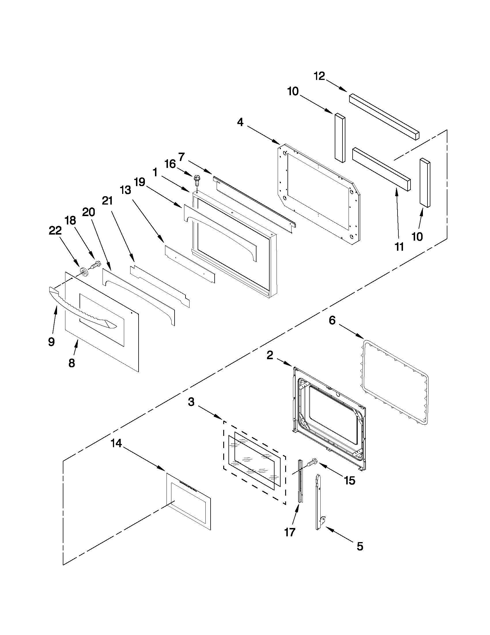 Oven door parts