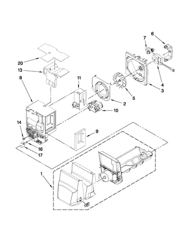 Motor and ice container parts