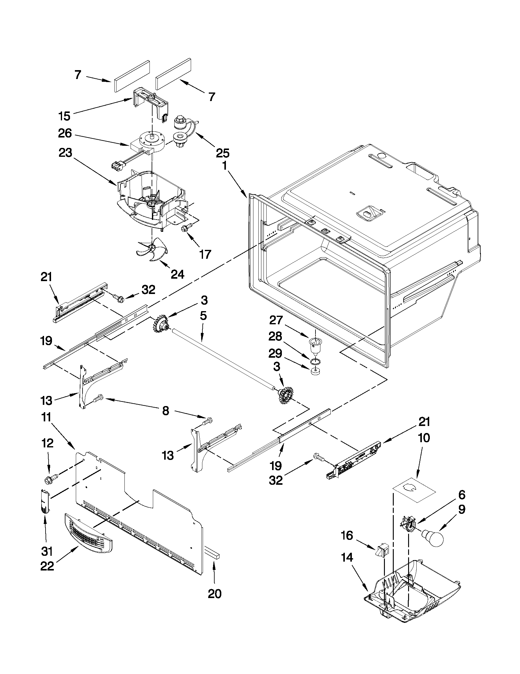 Freezer liner parts