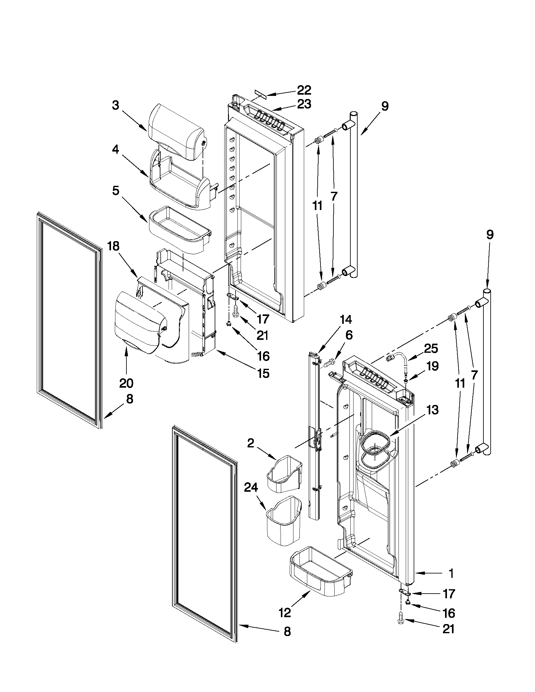 Refrigerator door parts