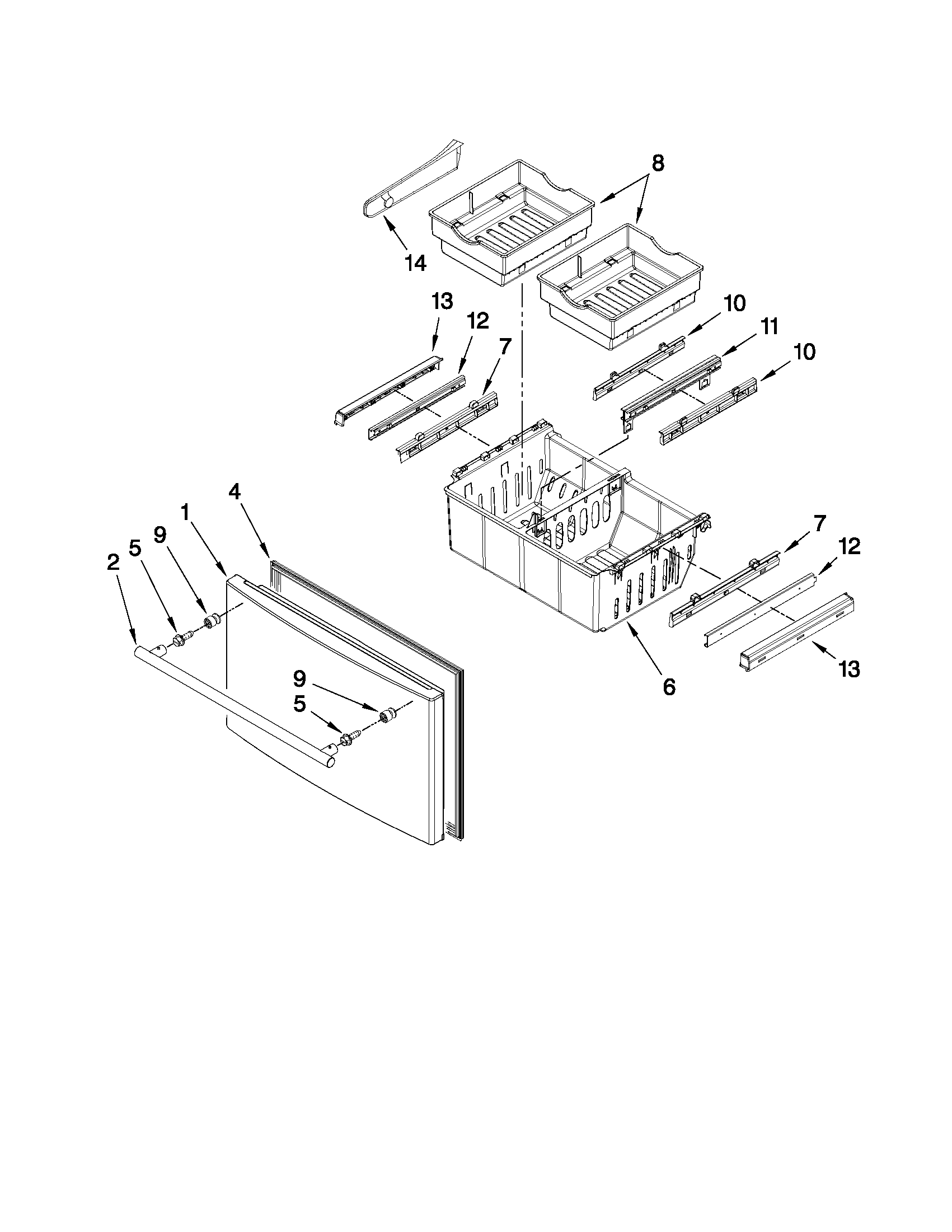 Freezer door parts