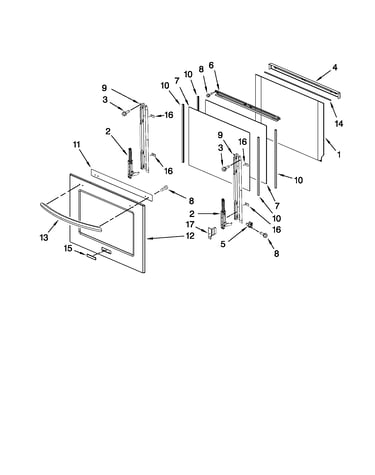 Oven door parts