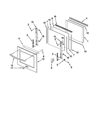 Oven door parts