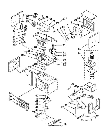 Cabinet and stirrer parts