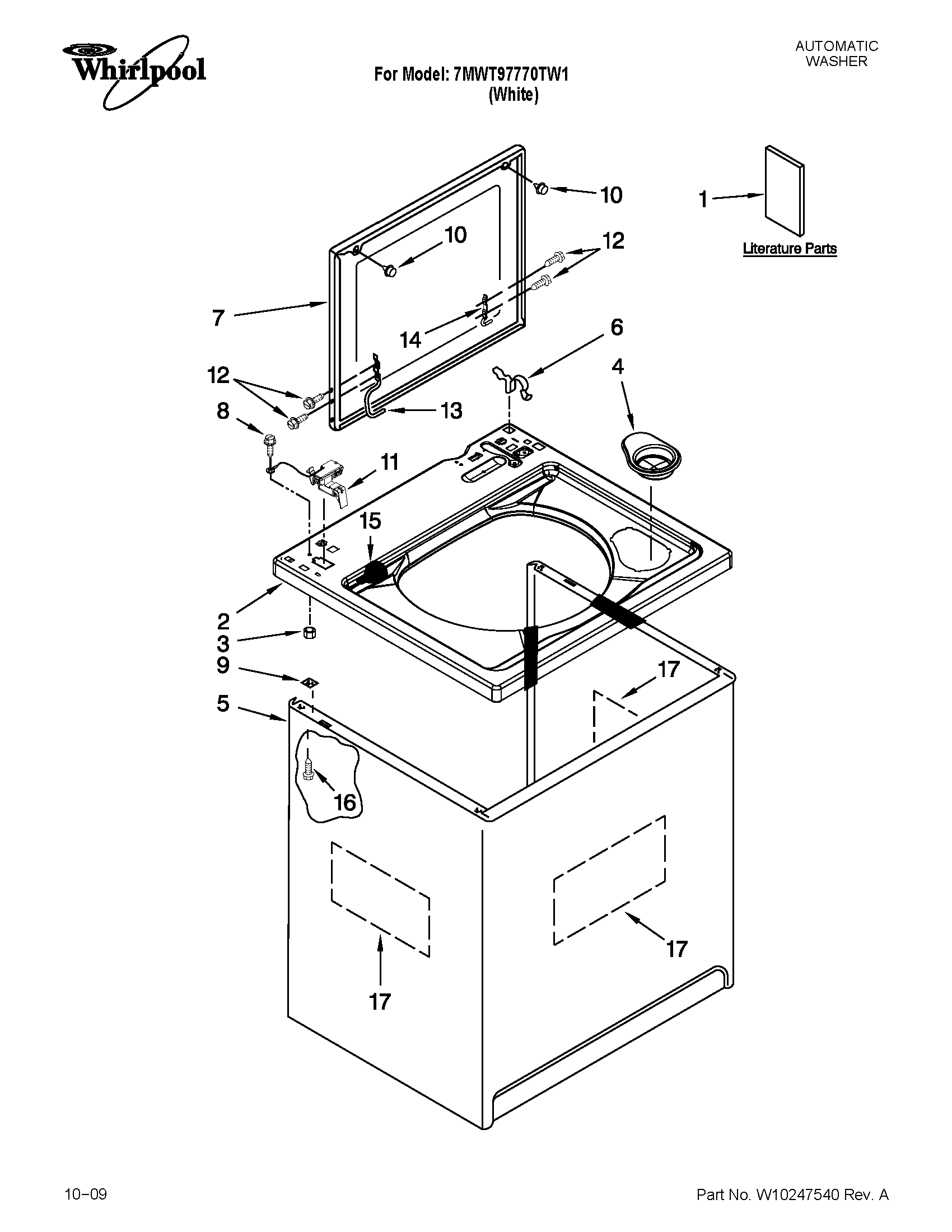Top and cabinet parts