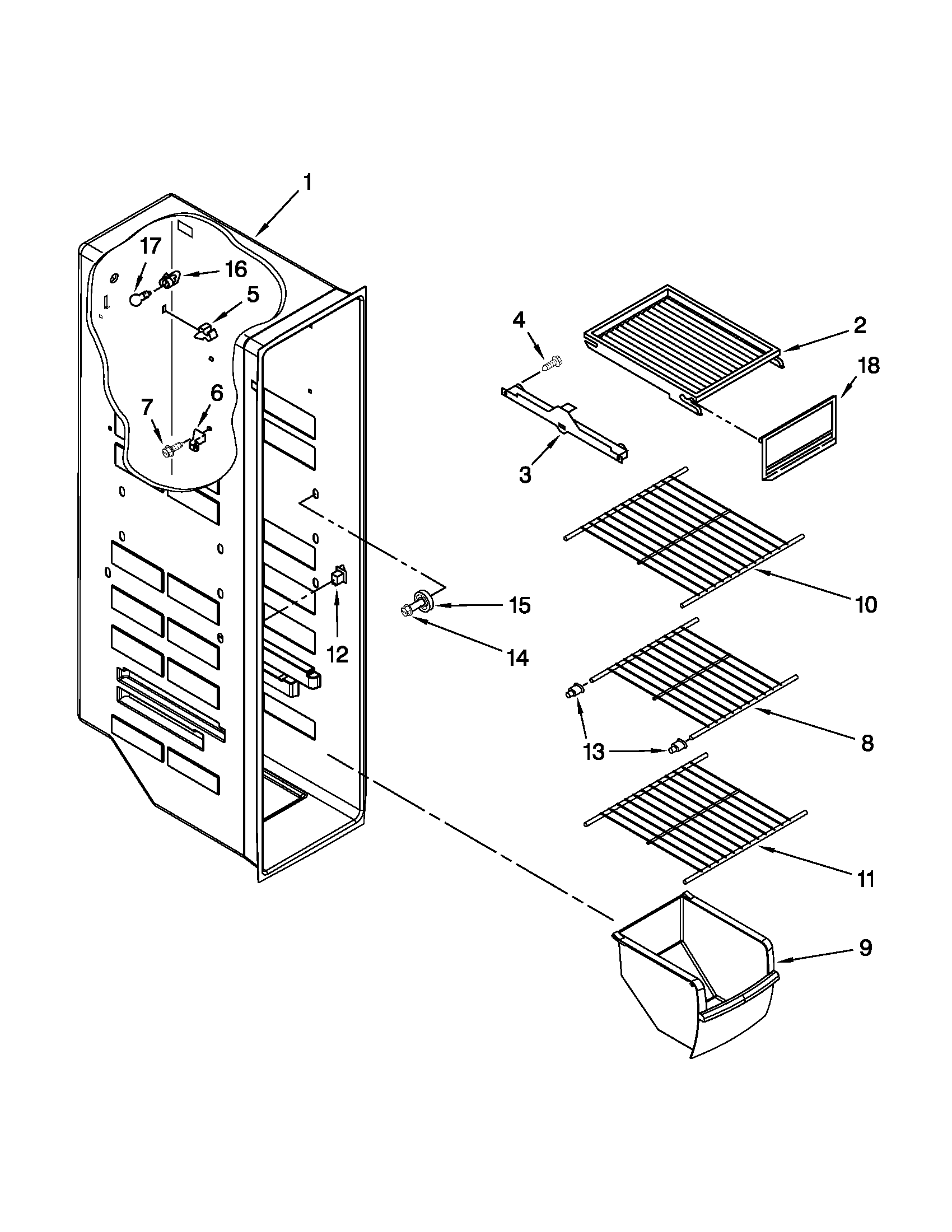 Freezer liner parts