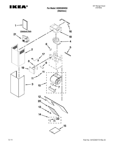 Range hood parts