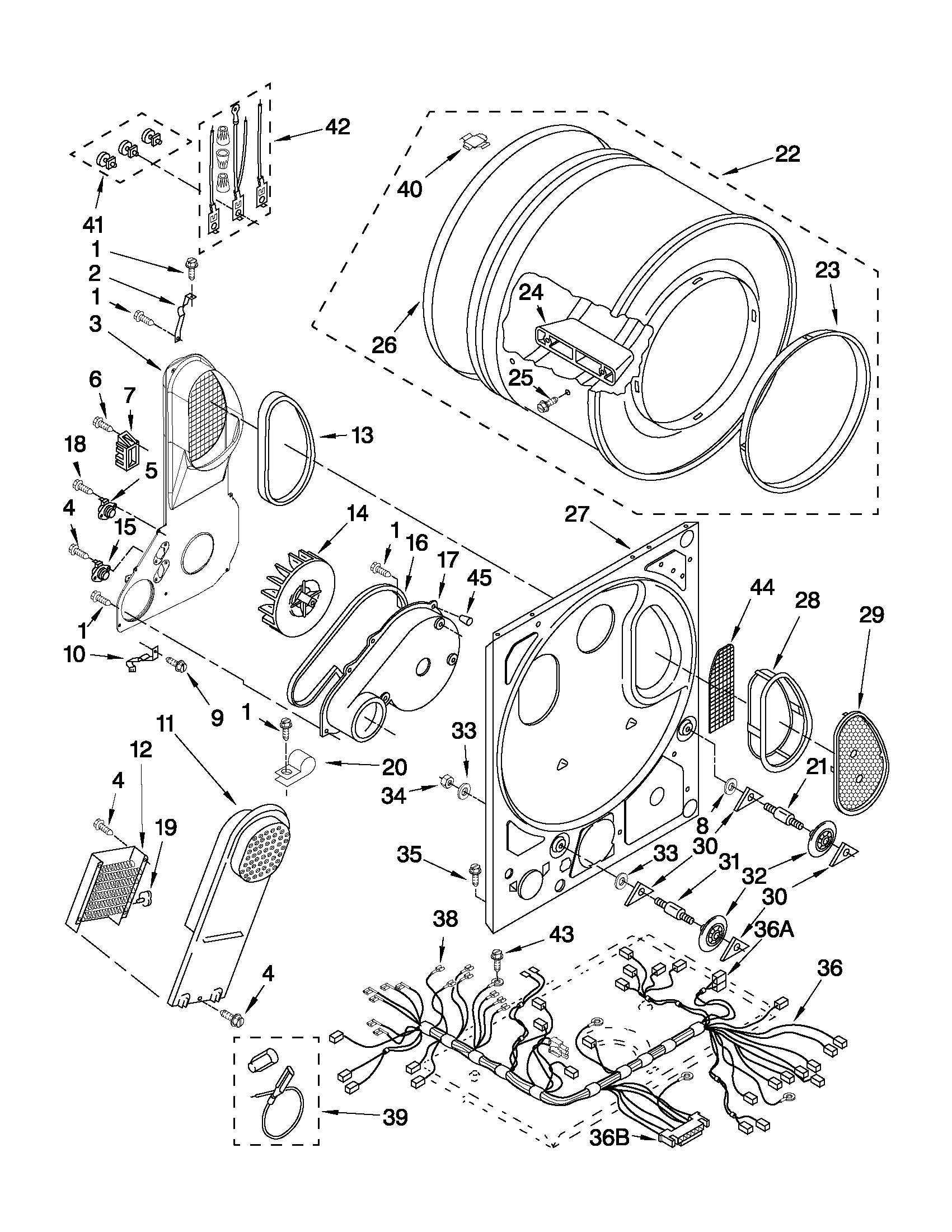 Dryer bulkhead parts