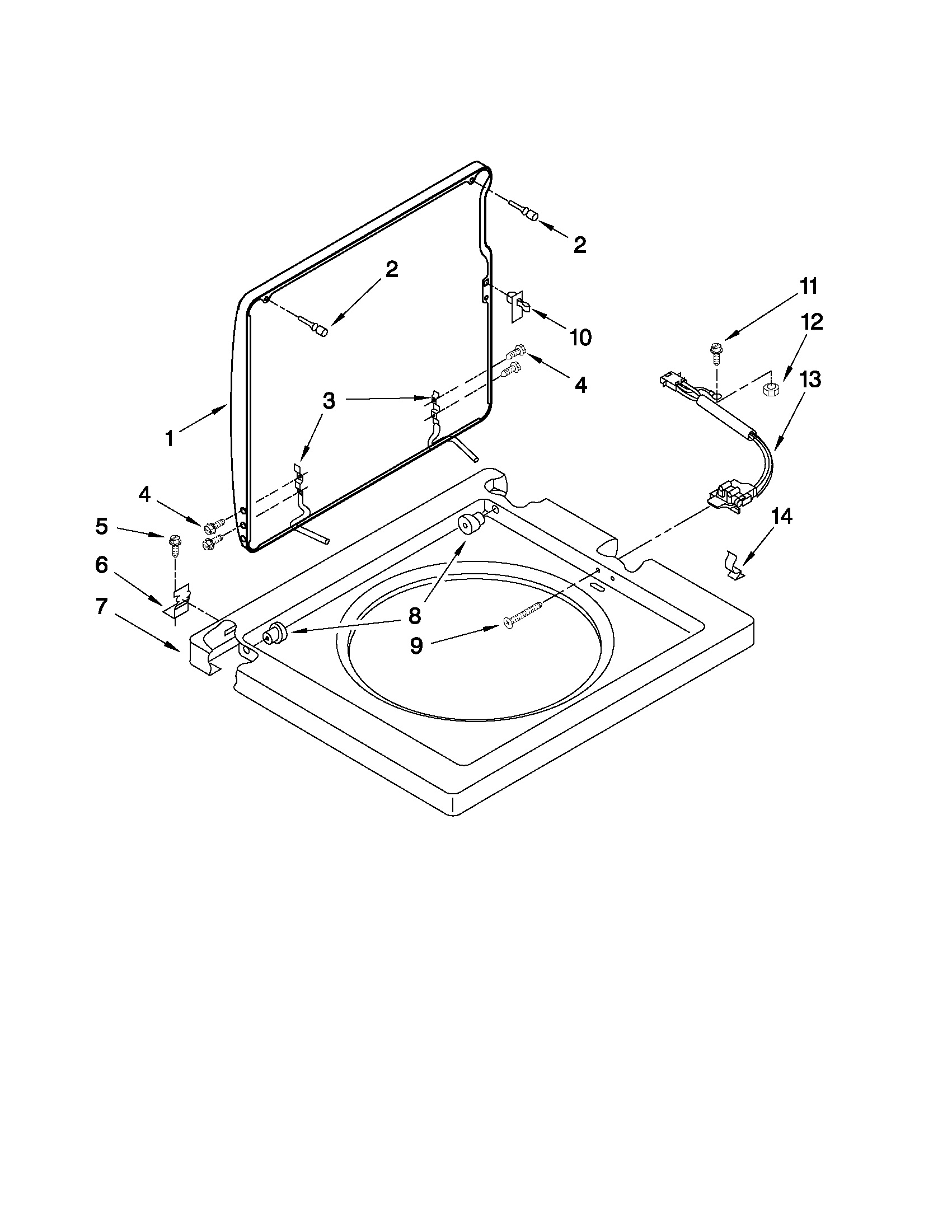 Washer top and lid parts